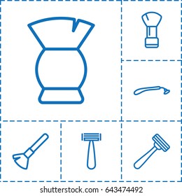 Shaving icon. set of 6 shaving outline icons such as razor, shaving brush