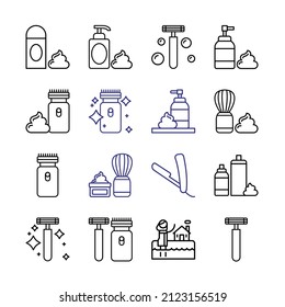 shaving Icon Set with line icons. Modern Thin Line Style. Suitable for Web and Mobile Icon. Vector illustration EPS 10.