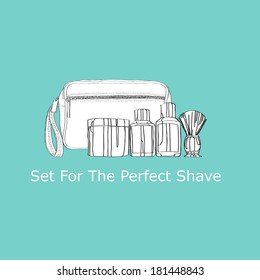 shaving kit: cream, lotion,  shaving gel