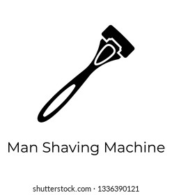 Shaving machine, glyph vector icon, 
