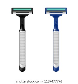 The shaving machine is reusable in vector.Shaving machine with replaceable cassettes vector illustration.