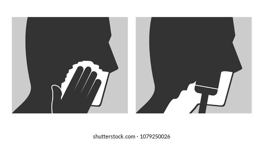 shaving man face icons