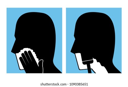 shaving man face icons