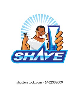 shaving man vector illustration commercial . for infographic, web banner, design element, or any other purpose,
