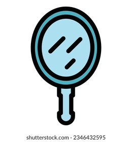 Spiegelsymbol-Umrissvektor. Kosmetische Pflege. Cremefarben-Rasierfleck