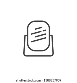 Shaving mirror line icon. linear style sign for mobile concept and web design. makeup mirror stand outline vector icon. Symbol, logo illustration. Pixel perfect vector graphics