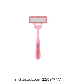Herramienta de afeitar plástica para la eliminación del pelo corporal, ilustración vectorial de dibujos animados planos aislados en fondo blanco. Icono de herramienta de depilación de la cara y afeitado de la cara.