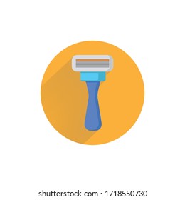 shaving razor colorful flat icon with long shadow. music flat icon