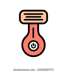 Shaving razor flat color icon. Vector illustration shaver on white background . Vector line icon accessory for shave.