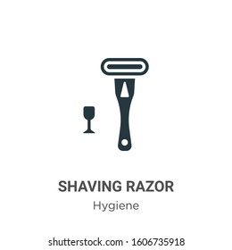 Shaving razor glyph icon vector on white background. Flat vector shaving razor icon symbol sign from modern hygiene collection for mobile concept and web apps design.