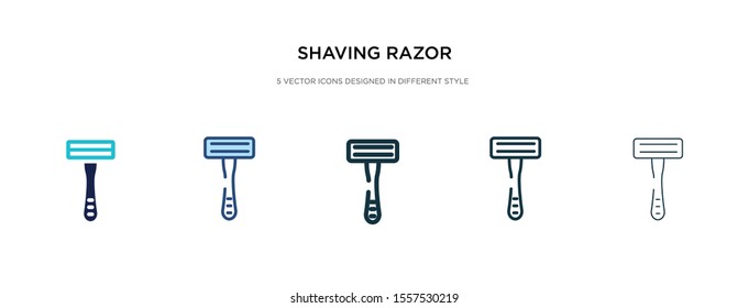 shaving razor icon in different style vector illustration. two colored and black shaving razor vector icons designed in filled, outline, line and stroke style can be used for web, mobile, ui