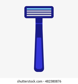 Shaving razor icon isolated on white background. Flat design vector illustration