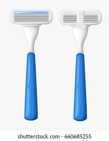 Shaving razor icon isolated on white background. Flat design vector illustration.