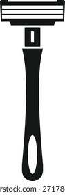 Vector aislado del icono de la maquinilla de afeitar en el símbolo blanco del signo del fondo.

