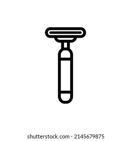 Shaving Razor Icon. Line Art Style Design Isolated On White Background