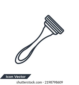 shaving razor icon logo vector illustration. Shaving Razor Blade symbol template for graphic and web design collection