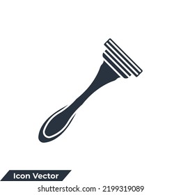 shaving razor icon logo vector illustration. Shaving Razor Blade symbol template for graphic and web design collection