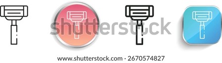 Shaving razor icon. Thin Linear, Regular and Button Style Design Isolated On White Background
