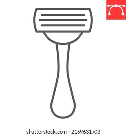 Shaving razor line icon, care and cutter, razor vector icon, vector graphics, editable stroke outline sign, eps 10.