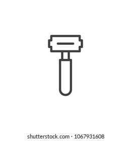 Shaving razor outline icon. linear style sign for mobile concept and web design. Razor blade simple line vector icon. Symbol, logo illustration. Pixel perfect vector graphics