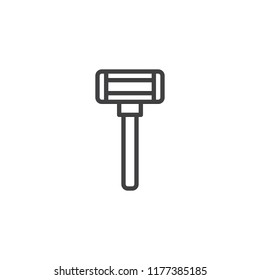 Shaving razor outline icon. linear style sign for mobile concept and web design. Razor blade simple line vector icon. Symbol, logo illustration. Pixel perfect vector graphics