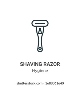 Shaving Razor Outline Vector Icon. Thin Line Black Shaving Razor Icon, Flat Vector Simple Element Illustration From Editable Hygiene Concept Isolated Stroke On White Background