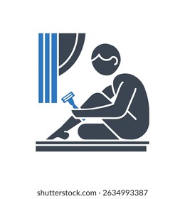 Routinesymbol einzeln auf weißem Hintergrund