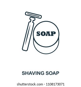 Shaving Soap icon. Flat style icon design. UI. Illustration of shaving soap icon. Pictogram isolated on white. Ready to use in web design, apps, software, print.