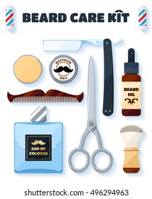 Shaving tools and accessories set for hipsters