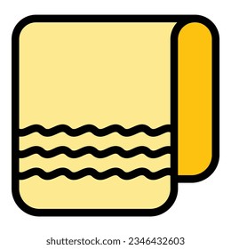 Shaving towel icon outline vector. Cosmetic care. Bath product color flat