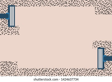 Shaving. Unwanted hair, Superfluous hair. Depilation. Epilation. Hair removal. Empty space for Text. Vector Flat Background Illustration. Design Template.