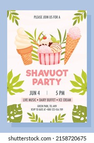 Shavuot day party invite concept. Happy shavuot day. Vector illustration