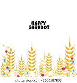 Shavuot holiday celebration with traditional symbols cartoon illustration