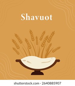 Shavuot and Shavuot Sameach Illustration Set: Celebrating the Giving of the Torah and Harvest
