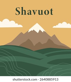 Shavuot and Shavuot Sameach Illustration Set: Celebrating the Giving of the Torah and Harvest