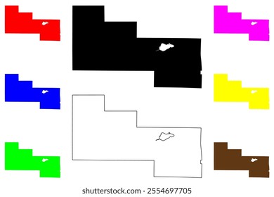 Shawano (Shawanaw) County, State of Wisconsin (U.S. county, United States of America, US) map vector illustration, scribble sketch map