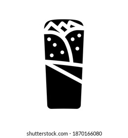 shawarma, burrito or chimichanga glyph icon vector. shawarma, burrito or chimichanga sign. isolated contour symbol black illustration svg