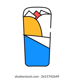 shawarma, burrito or chimichanga line icon vector. shawarma, burrito or chimichanga sign. isolated symbol illustration