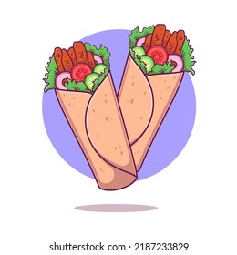 Shawarma cartoon vector icon illustration