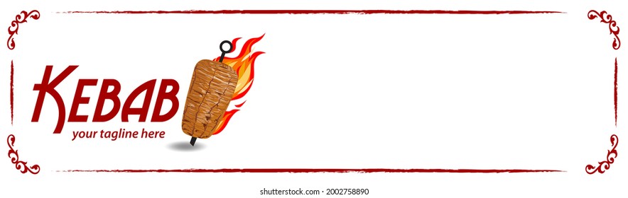 Shawarma cooking and ingredients for kebab. Doner kebab hand drawn. Fast food menu design elements. Restaurant cafe menu, template design. Food flyer. Vector.