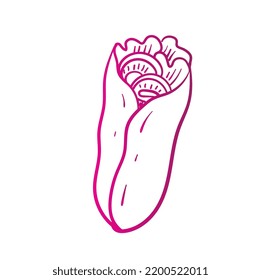 Shawarma drawing in doodle style.