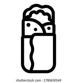 Shawarma Flat Icon Isolated On White Background