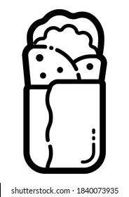 Shawarma Flat Icon Isolated On White Background
