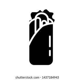 shawarma glyph flat vector icon