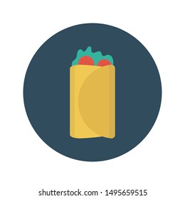 shawarma glyph flat vector icon