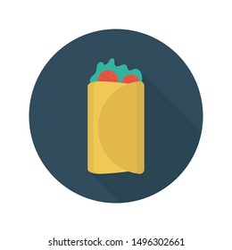 shawarma glyph flat vector icon