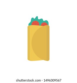 shawarma glyph flat vector icon