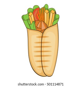 Shawarma icon. Cartoon illustration of shawarma vector icon for web design