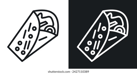 Shawarma icon designed in a line style on white background.