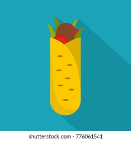 Shawarma icon. Flat illustration of shawarma vector icon for web
